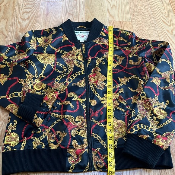 True Religion XL true chain satin baroque print zippered jacket. - Picture 8 of 13